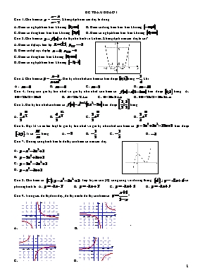 Đề tham khảo môn Toán 12